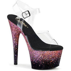 Vaaleanpunaiset 18 cm ADORE-708SS glitter platform sandaalit naisten