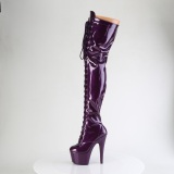 Glitter 18 cm ADORE-3020GP Violetti nauhalliset ylipolvensaappaat korkokengt