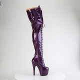 Glitter 18 cm ADORE-3020GP Violetti nauhalliset ylipolvensaappaat korkokengt