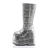 Glitter 18 cm miehille polvisaappaat cyberpunk saappaat rimminen platform