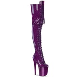 Glitter 20 cm FLAMINGO-3020GP Violetti nauhalliset ylipolvensaappaat korkokengt