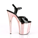 Kultaiset kromi platform 20 cm FLAMINGO-809 pleaser korkokengt