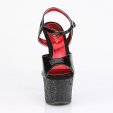 Musta 18 cm SKY-309 glitter platform sandaalit naisten