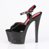 Musta 18 cm SKY-309 glitter platform sandaalit naisten