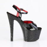 Musta 18 cm SKY-309 glitter platform sandaalit naisten