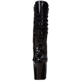 Musta Kiiltonahka 18 cm XTREME-1020 korokepohja nilkkurit korkeat korko