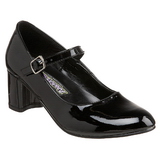 Musta Kiiltonahka 5 cm SCHOOLGIRL-50 klassiset avokkaat kengt naisten