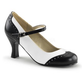 Musta Valkoiset 7,5 cm retro vintage FLAPPER-25 Naisten kengt avokkaat