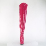 Pink 13 cm SEDUCE-3000WC leveille pohkeille ylipolvensaappaat stretch