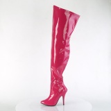 Pink 13 cm SEDUCE-3000WC leveille pohkeille ylipolvensaappaat stretch