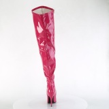 Pink 13 cm SEDUCE-3000WC leveille pohkeille ylipolvensaappaat stretch