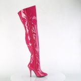 Pink 13 cm SEDUCE-3000WC leveille pohkeille ylipolvensaappaat stretch