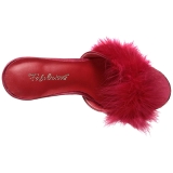 Punaiset 10 cm CLASSIQUE-01F naisten puukengt marabou hyhenet