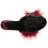 Punaiset 10 cm CLASSIQUE-01F naisten puukengt marabou hyhenet