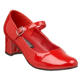Punaiset Kiiltonahka 5 cm SCHOOLGIRL-50 klassiset avokkaat kengt naisten