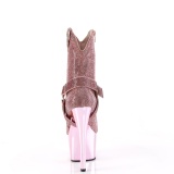 Vaaleanpunaiset strassikivet 18 cm ADORE-1029CHRS western cowboy nilkkurit