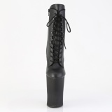 Vegan 20 cm WORSHIP-1020 Heelless korkeat nilkkurit pony mustat