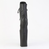 Vegan 20 cm WORSHIP-1020 Heelless korkeat nilkkurit pony mustat