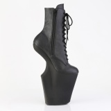 Vegan 20 cm WORSHIP-1020 Heelless korkeat nilkkurit pony mustat