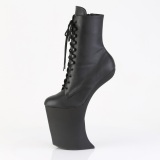 Vegan 23 cm BEWITCHED Heelless korkeat nilkkurit pony mustat