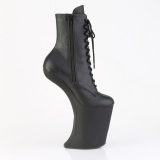 Vegan 23 cm BEWITCHED Heelless korkeat nilkkurit pony mustat