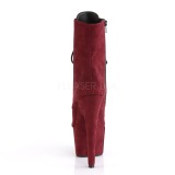 Viininpunaiset Keinonahka 18 cm ADORE-1020FS nauhalliset nilkkurit